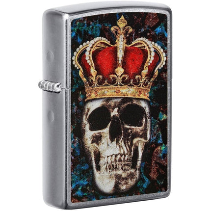 Zippo 49666 Skull King Street Chrome Windproof Pocket Lighter ,