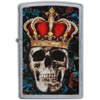 Zippo 49666 Skull King Street Chrome Windproof Pocket Lighter ,