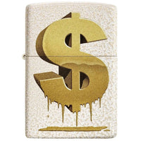 Zippo 49681 Drippy Dollar Design Windproof Pocket Lighter, Mercury Glass ,