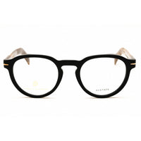 David Beckham DB 7021 00WM 00 Men's Round Eyeglasses in Black/Beige Plastic Full Rim ,