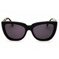 Max Mara MM0090 01A Women's Shiny Black Acetate Cat Eye Full Rim Frame Sunglasses ,