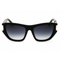 MCM MW0031 01B Women's Shiny Black Acetate Cat Eye Shape Full Rim Frame Sunglasses ,