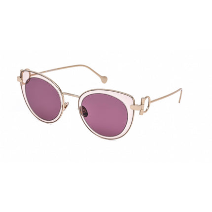 Salvatore Ferragamo SF182S 640 Women's Cat Eye Full Rim Sunglasses - Peach Metal Frame ,