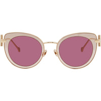 Salvatore Ferragamo SF182S 640 Women's Cat Eye Full Rim Sunglasses - Peach Metal Frame ,