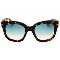 Tom Ford FT0613 52B Women's Rectangular Full Rim Sunglasses Dark Havana Acetate Frame ,