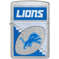 Zippo 46445 Detroit Lions NFL Street Chrome Windproof Pocket Lighter ,