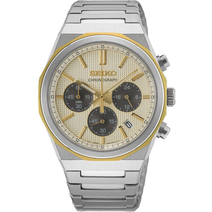 Seiko Essentials HGK001P1 Men's Champagne Dial Chronograph Watch 100M ,