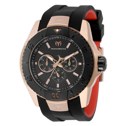 Technomarine Men's Watch - UF6 Quartz Chrono Black Dial Silicone Strap | TM-616005 ,