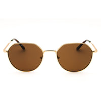 Lacoste L268S 710 Gold Unisex Metal Full Rim Round Sunglasses ,