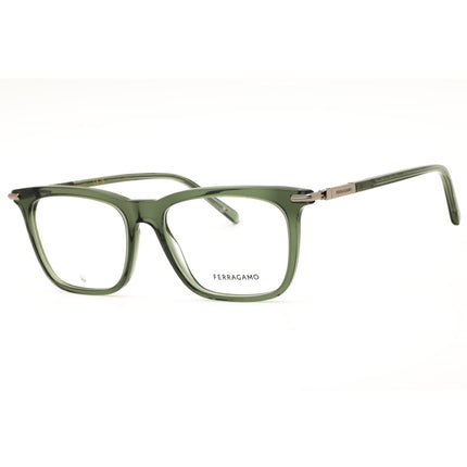 Salvatore Ferragamo SF3007 317 Transparent Green Men's Acetate Rectangular Full Rim ,
