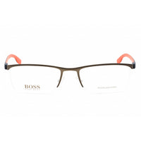 Hugo Boss Men's Matte Grey/Blue Metal Half Rim Rectangular Eyeglasses - 0610/N 08HT 00 ,