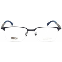 Hugo Boss Men's Matte Blue Metal Half Rim Rectangular Eyeglasses - 1034/F 0FLL 00 ,