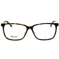Hugo Boss 1300/U 0086 00: Dark Brown Acetate Rectangular Full Rim Eyeglasses for Men's ,