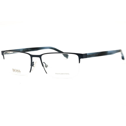 Hugo Boss 1302/U 0FLL 00 Blue Rectangular Half Rim Eyeglasses in Metal for Unisex ,