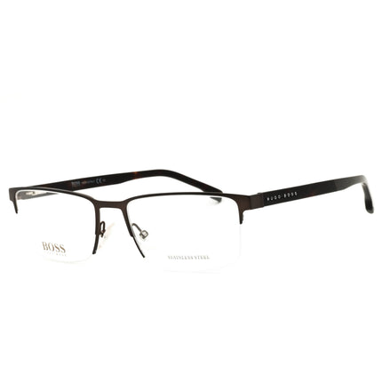 Hugo Boss 1302/U 0YZ4 00 Brown Rectangular Half Rim Eyeglasses in Metal for Unisex ,