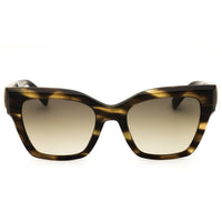 Longchamp LO762S 308 Women's Striped Green Cat Eye Sunglasses, Grey Gradient Lenses ,