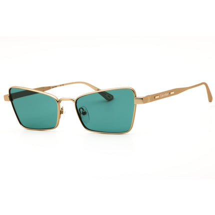 Calvin Klein CK24110S 716 Women's Matte Light Gold Full Rim Cat Eye Metal Sunglasses ,