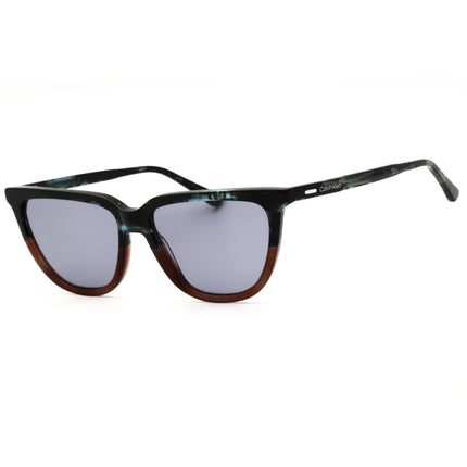 Calvin Klein CK24537S 461 Women's Blue Havana/Havana Oval Acetate Sunglasses Frame ,