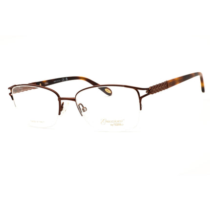 Emozioni 4377 009Q 00 Women's Brown Rectangular Steel Half Rim Eyeglasses, 52mm ,