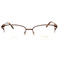 Emozioni 4377 009Q 00 Women's Brown Rectangular Steel Half Rim Eyeglasses, 52mm ,