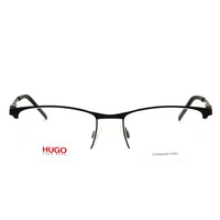 HUGO HG 1103 0003 00 Men's Matte Black Metal Half Rim Rectangular Eyeglasses 54mm ,