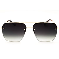 Prive Revaux OFF GUARD/S PEF9K Women's Gold/Brown Metal Rimless Rectangular Sunglasses ,