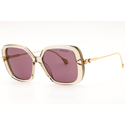 Swarovski Women's Transparent Light Brown/Gold Oversized Sunglasses - SK6011 3003LA ,