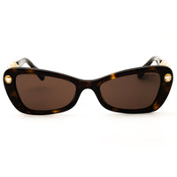 Swarovski Women's Dark Havana Acetate Full Rim Cat Eye Sunglasses - SK6033 100273 ,