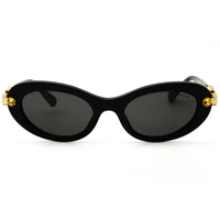 Swarovski Women's Black Acetate Full Rim Cat Eye Frame Sunglasses - SK6042 100187 ,