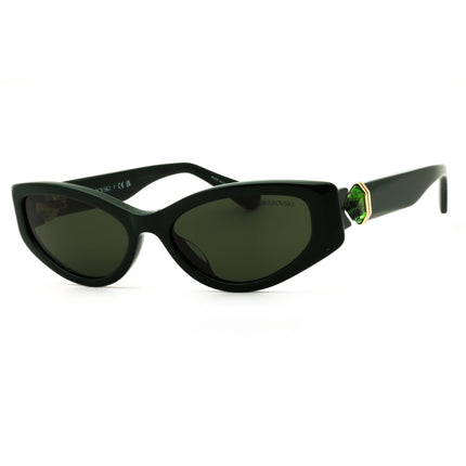 Swarovski Women's Dark Green Acetate Full Rim Cat Eye Sunglasses - SK6045U 102671 ,