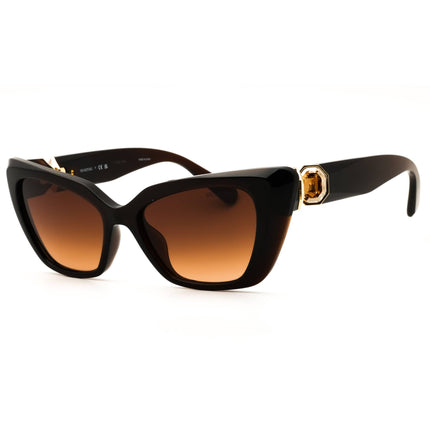 Swarovski Women's Transparent Brown Full Rim Cat Eye Frame Sunglasses - SK6047 108474 ,