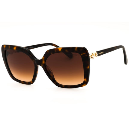 Swarovski Women's Tortoise Acetate Full Rim Oversized Frame Sunglasses - SK6049 100274 ,