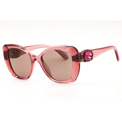 Swarovski Women's Transparent Pink Acetate Cat Eye Frame Sunglasses - SK6051U 30017N ,