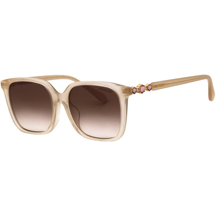 Swarovski Women's Milky Beige Acetate Full Rim Rectangular Sunglasses - SK6053D 103413 ,