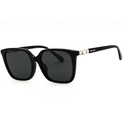 Swarovski Women's Black Acetate Full Rim Rectangular Frame Sunglasses - SK6053D 103887 ,