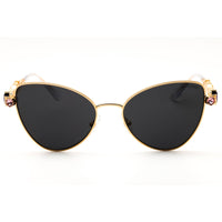 Swarovski Women's Gold Metal Full Rim Cat Eye Shape Frame Sunglasses - SK7034 404M87 ,