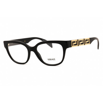 Versace Women's Black Plastic Full Rim Rectangular Frame Eyeglasses - 0VE3338 GB1 ,