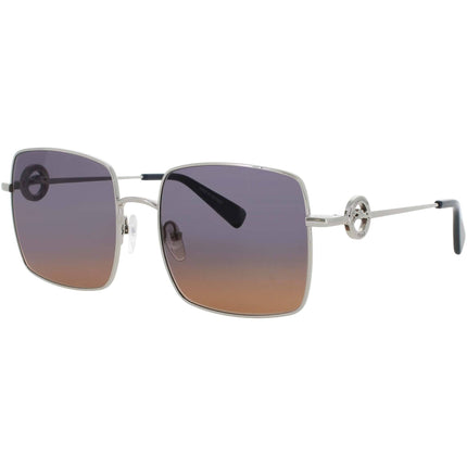 Longchamp LO162S-N 719 Silver Women's Square Metal Full Rim Sunglasses ,