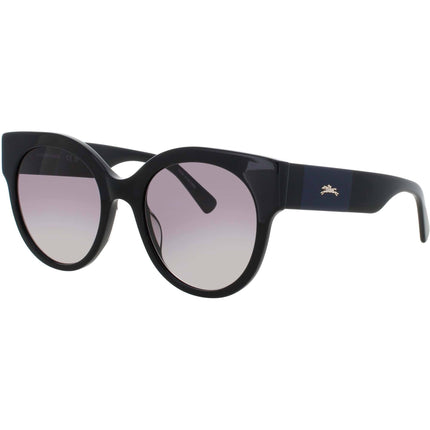 Longchamp LO673S-N 001 Black Acetate Cat Eye Women's Full Rim Sunglasses ,