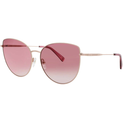 Longchamp LO158S-N 729 Rose Gold/Rose Cat Eye Full Rim Metal Women's Sunglasses ,