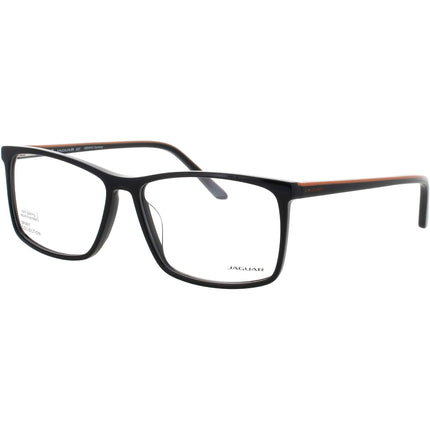 Jaguar JG31526 8840 Men's Rectangular Full Rim Acetate Frame Eyeglasses in Matte Black ,