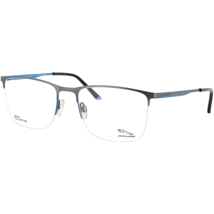 Jaguar JG33617 6500 Men's Square Shape Half Rim Metal Frame Eyeglasses in Grey ,