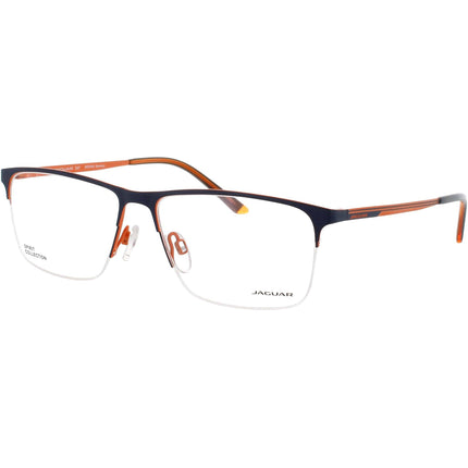 Jaguar JG33619 3100 Men's Rectangular Shape Half Rim Metal Frame Eyeglasses in Orange ,