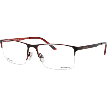 Jaguar JG33631 4100 Men's Rectangular Shape Half Rim Metal Eyeglasses in Matte Green ,