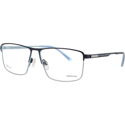 Jaguar JG33635 3100 Men's Square Shape Full Rim Metal Frame Eyeglasses in Matte Blue ,