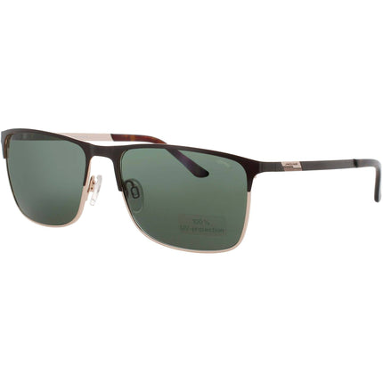 Jaguar Men's Shiny Gold Metal Full Rim Rectangular Frame Sunglasses - JG37368 6000 ,
