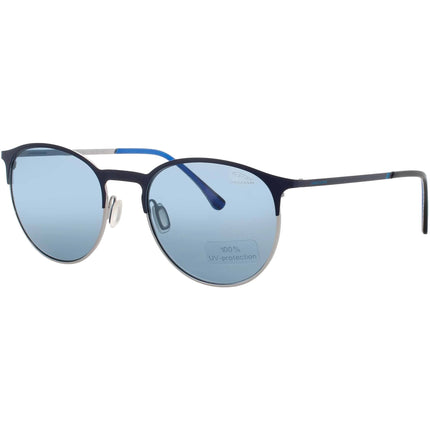 Jaguar Men's Matte Blue Metal Full Rim Round Shape Frame Sunglasses - JG37820 3100 ,