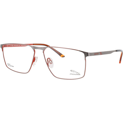 Jaguar JG33626 6500 Men's Grey Metal Full Rim Rectangular Shape Eyeglasses Frame ,