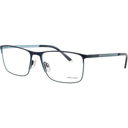 Jaguar JG33629 3100 Men's Matte Blue Metal Full Rim Rectangular Eyeglasses Frame ,