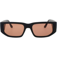Quay Unisex Matte Black Acetate Rectangular Frame Sunglasses - GOOD TIME MTBLK/DRKAPR ,